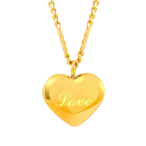 18K Yellow Gold-Plated Love Heart Necklace